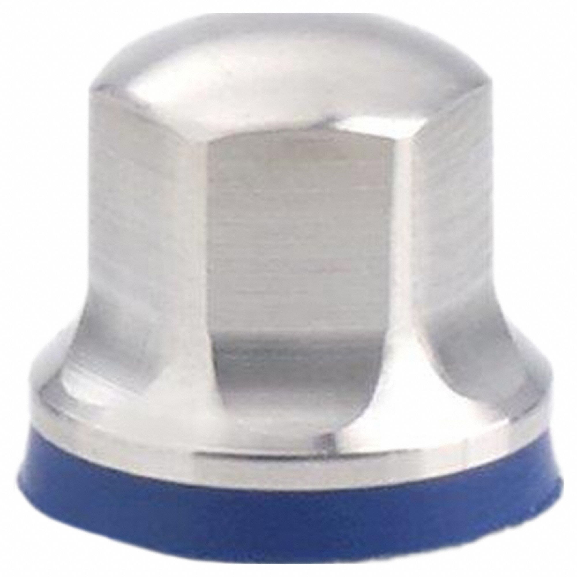 Hygienic Hex Nut: Low Crown Flattened Head, M10 Thread, 316L, Stainless Steel, 16 mm Hex Wd, H-NBR