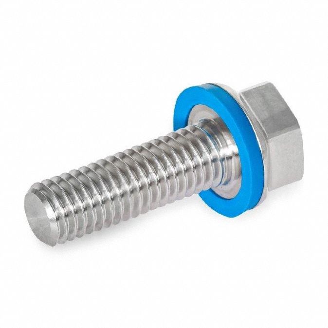 Hygienic Hex Head Screws: Stainless Steel, Fully Threaded, M10, 20 mm Fastener Lg, Grade 316L