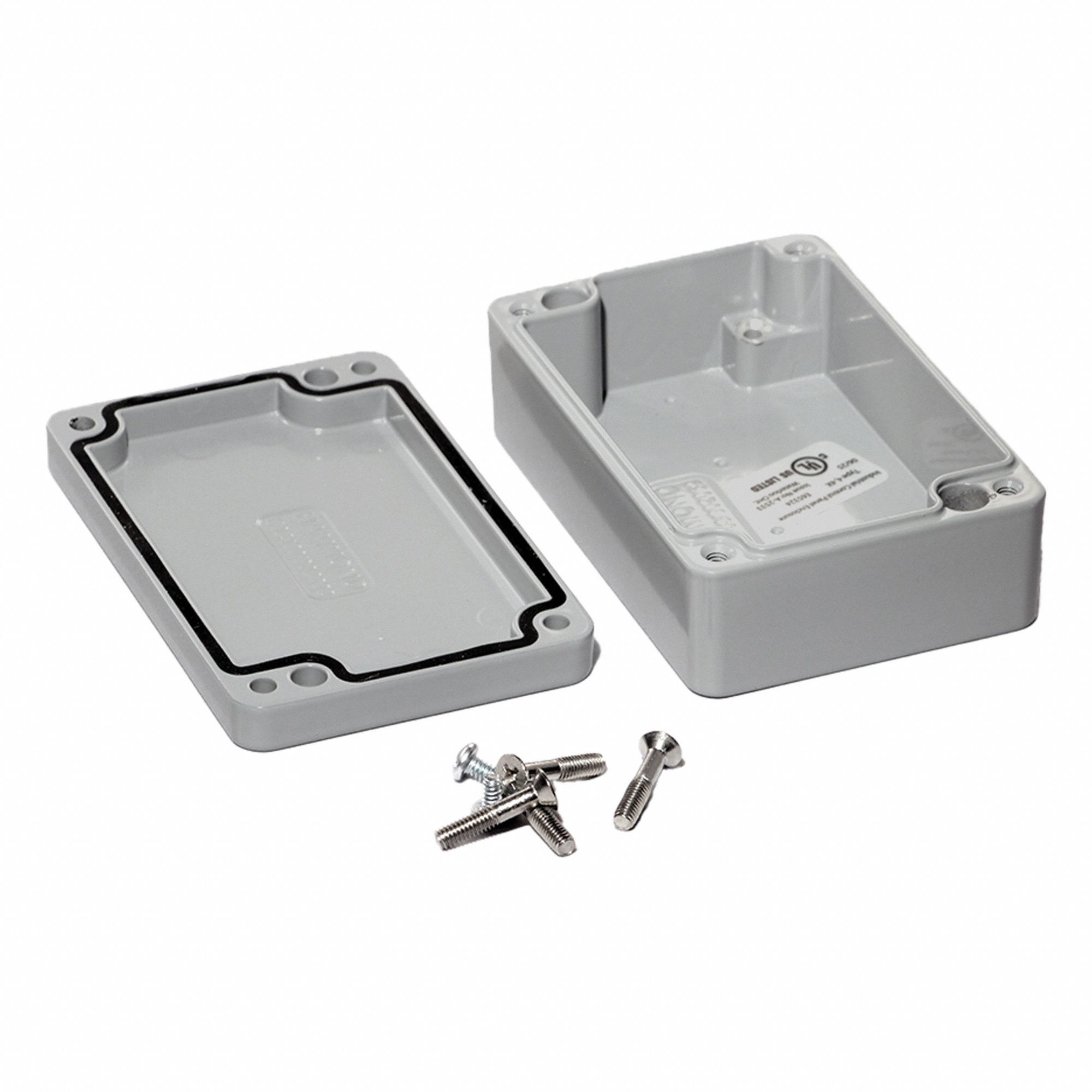 Enclosure: Die-Cast Aluminum, 3 in x 2 in x 1 in, NEMA 12/13/4/4X/6/6P, Screw On