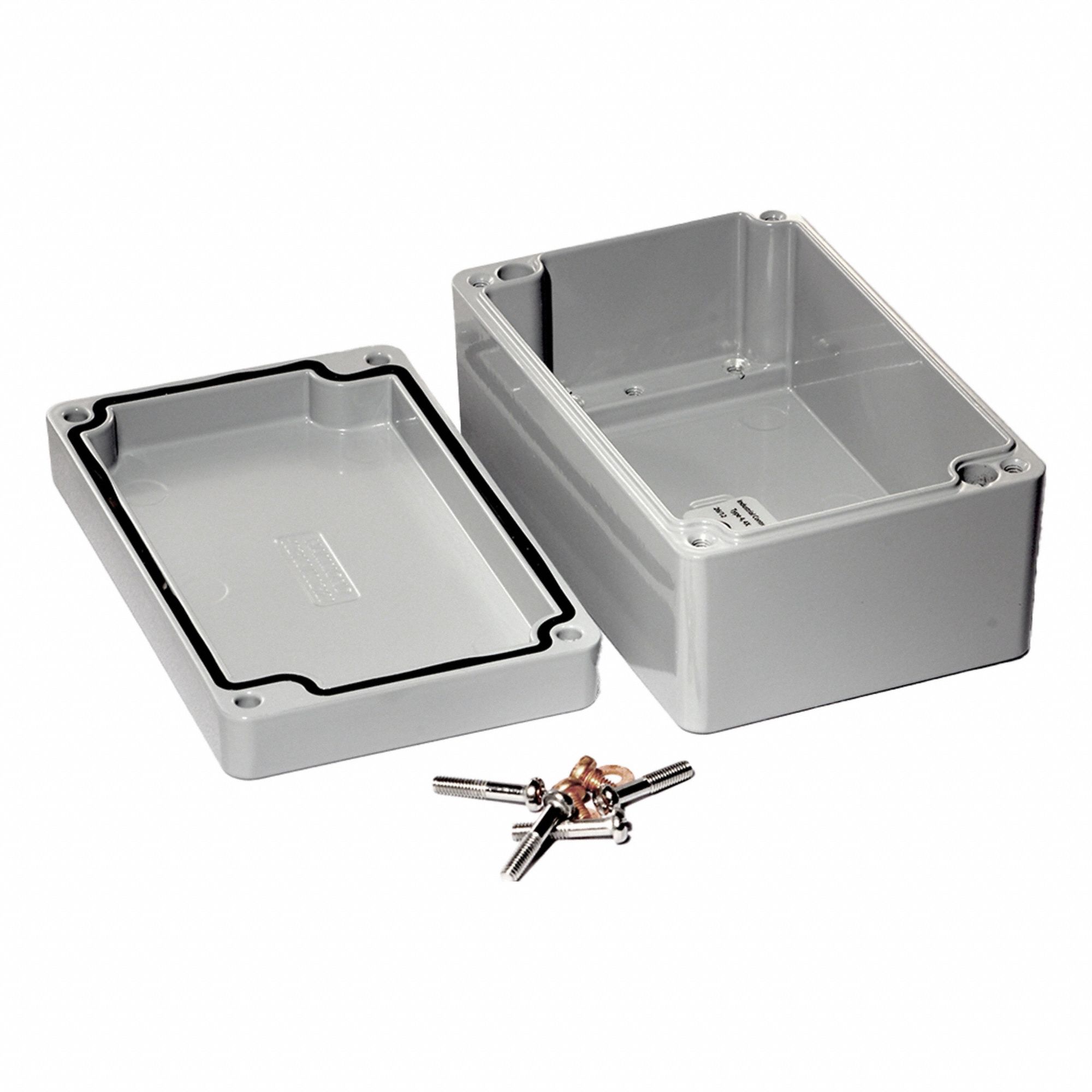 Enclosure: Die-Cast Aluminum, 4 in x 3 in x 2 in, NEMA 12/13/4/4X/6/6P, Screw On