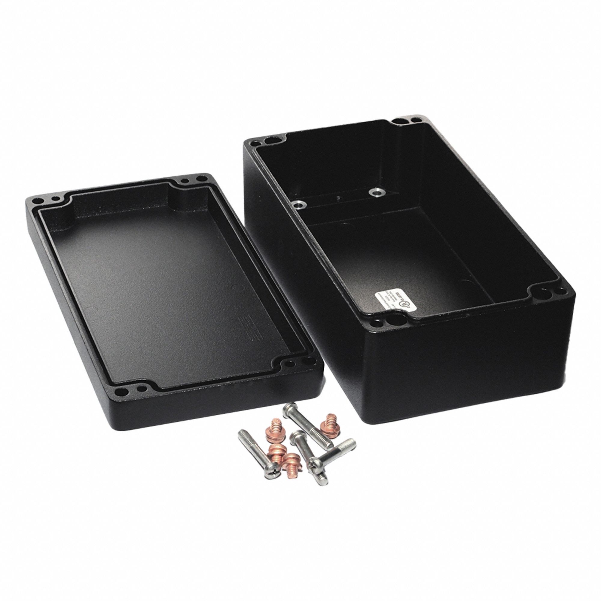 Enclosure: Die-Cast Aluminum, 8 in x 4 in x 3 in, NEMA 12/13/4/4X/6/6P, Screw On