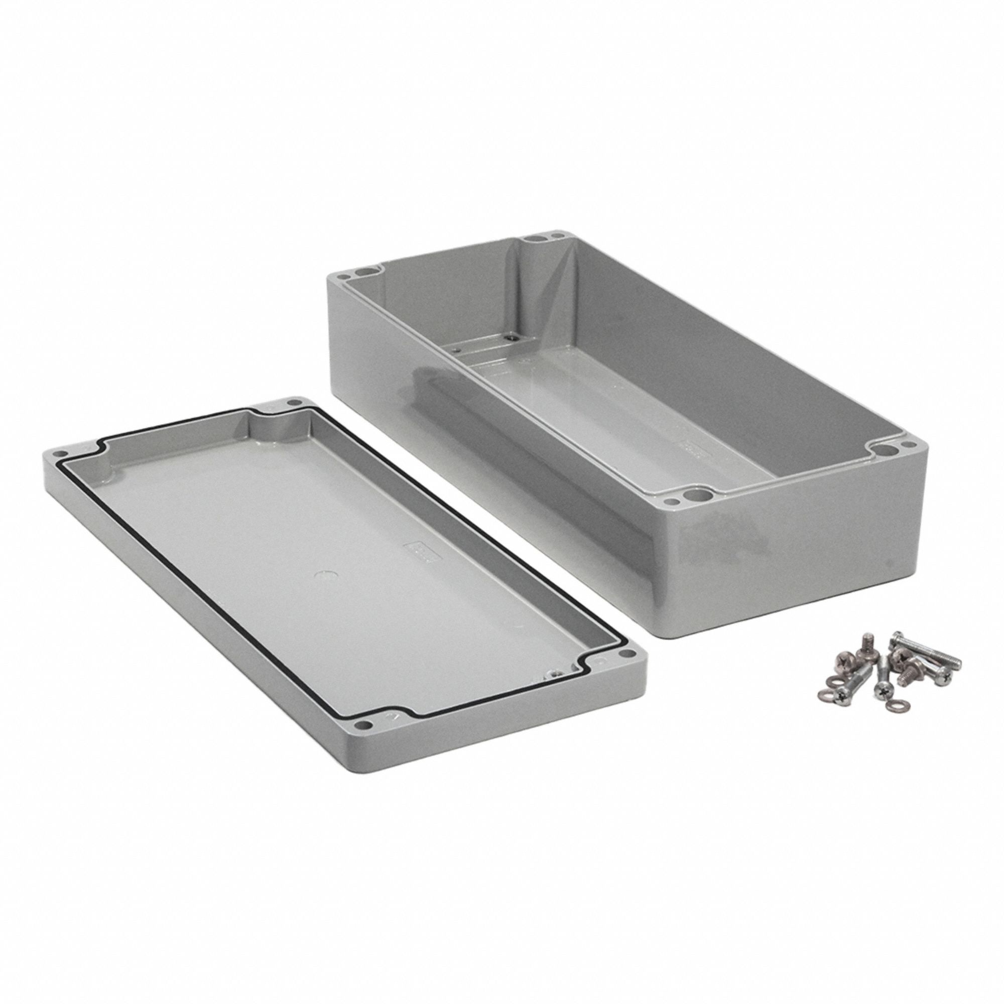 Enclosure: Die-Cast Aluminum, 14 in x 6 in x 4 in, NEMA 12/13/4/4X/6/6P, Screw On