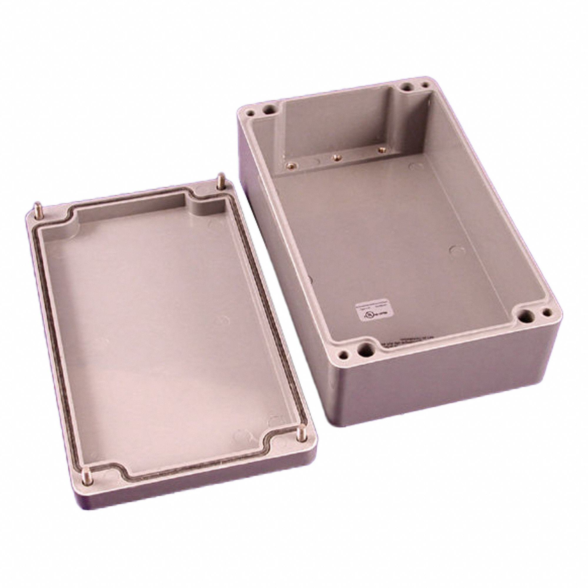 Enclosure: Polyester, 10 in x 6 in x 4 in, NEMA 4/4X, Solid Cover, Screw On