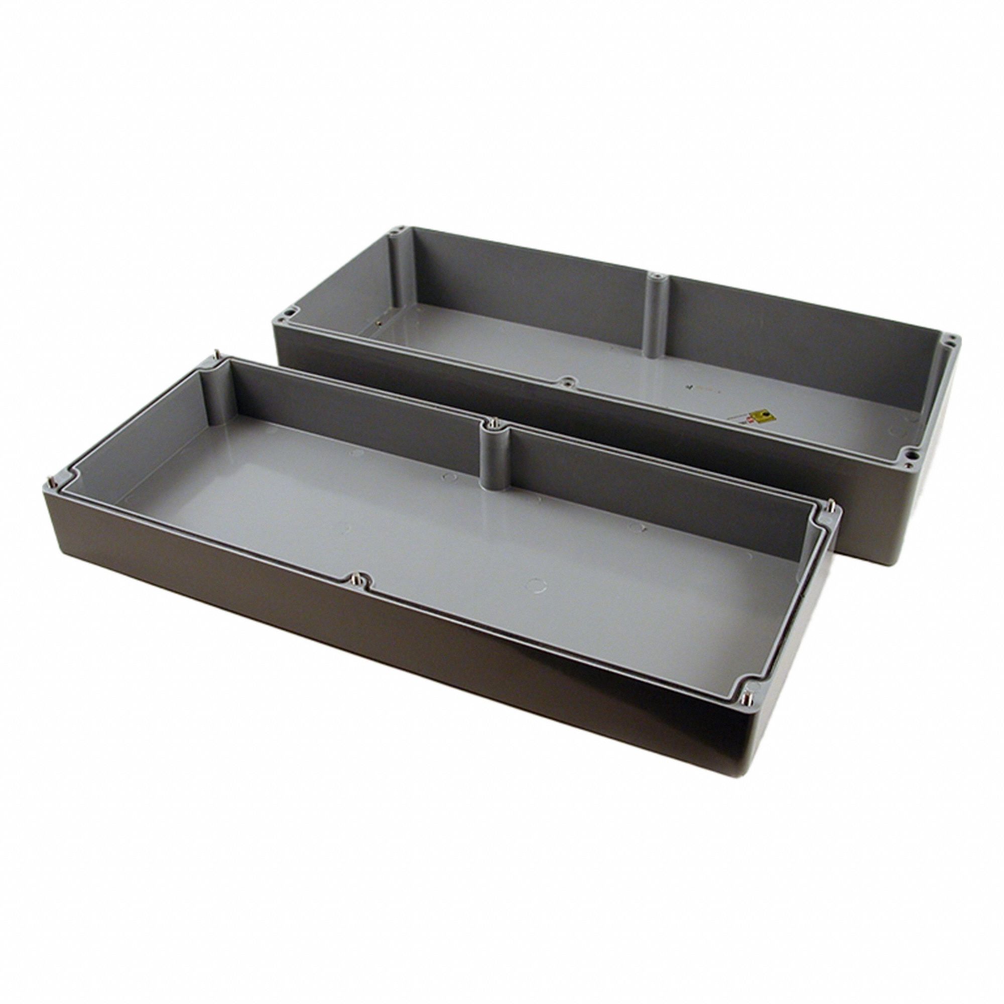 Enclosure: Polyester, 23 in x 9 in x 6 in, NEMA 4/4X, Solid Cover, Screw On