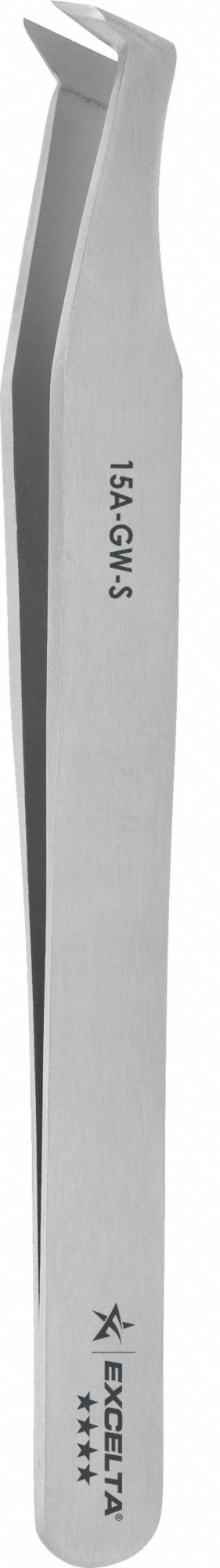 Tweezers: Carbon Steel, Round, Bent Tip