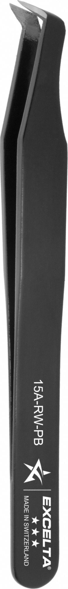 Tweezers: Carbon Steel, Round, Relieved Tip