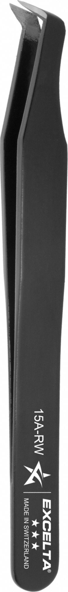 Tweezers: Carbon Steel, Round, Relieved Tip