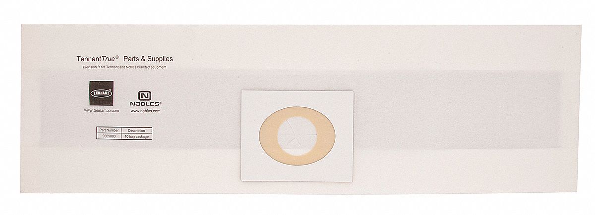 Vacuum Bag: Nobles/Tennant, V-WA-30, Dry, Paper, 1-Ply, Std, 9009003