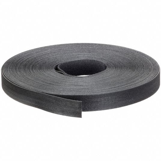 VELCRO BRAND Hook-and-Loop Cable Tie Roll: 37.5 ft Lg, 0.5 in Wd, 29 lb  Tensile Strength, Black