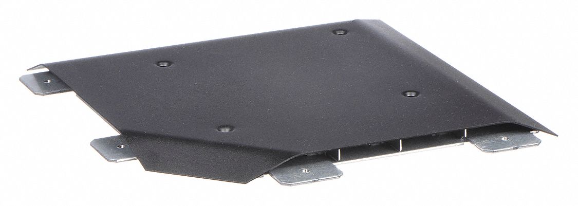 Flat Elbow: OFR, 7 in Wd, 1/2 in Ht, Steel, Black