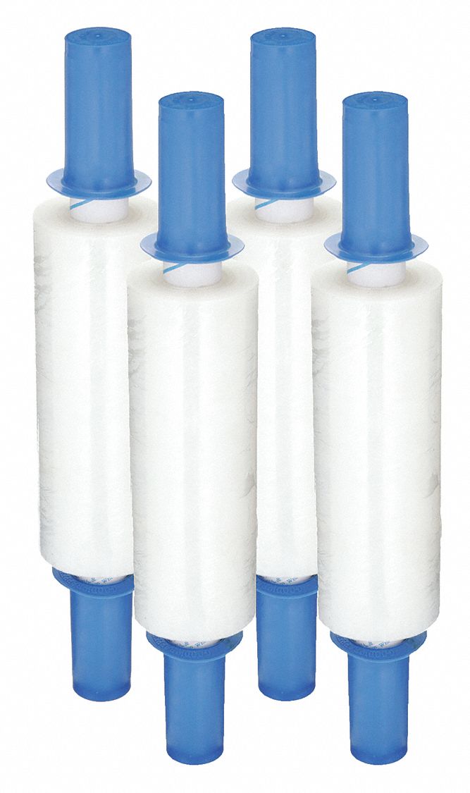 STRETCH WRAP, 70 GA, 10 IN OVERALL W, 1,000 FT OVERALL L, CLEAR, 4 PK