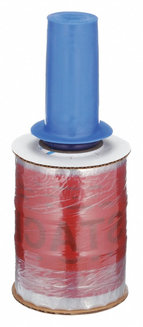 FILM ÉTIRABLE, 80 GAL, LONGUEUR HORS TOUT 500 PI, LARGEUR HORS TOUT 5 PO, NOIR, ROUGE