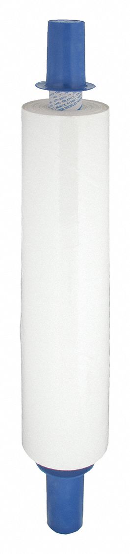 STRETCH WRAP, 80 GA, 20 IN OVERALL W, 1,000 FT OVERALL L, WHITE