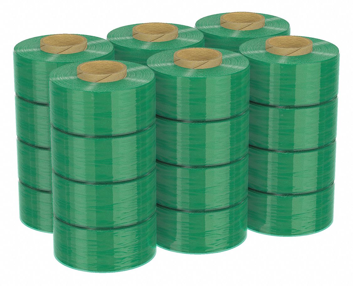 Stretch Wrap: 60 ga Gauge, 2 in Overall Wd, 1, 000 ft Overall Lg, Light Green, 24 PK