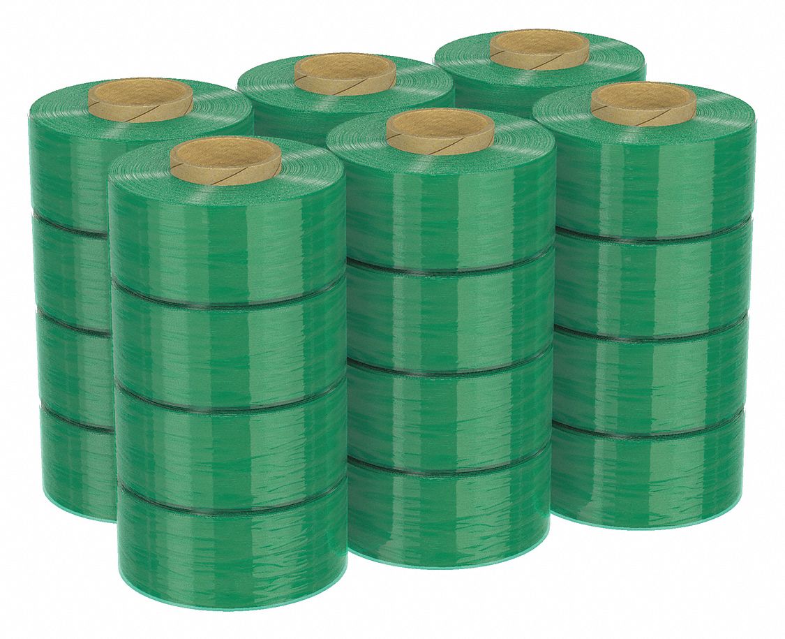 STRETCH WRAP, 80 GA, 2 IN OVERALL W, 1,000 FT OVERALL L, LIGHT GREEN, 24 PK