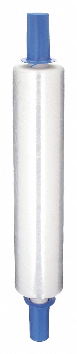 STRETCH WRAP, 80 GA, 20 IN OVERALL W, 1,000 FT OVERALL L, CLEAR