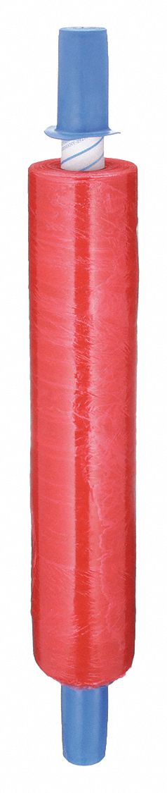 STRETCH WRAP, 80 GA, 20 IN OVERALL W, 1,000 FT OVERALL L, RED