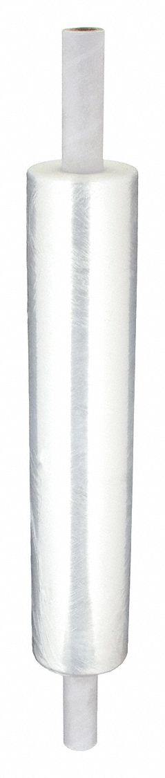 STRETCH WRAP, 80 GA, 20 IN OVERALL W, 1,000 FT OVERALL L, CLEAR