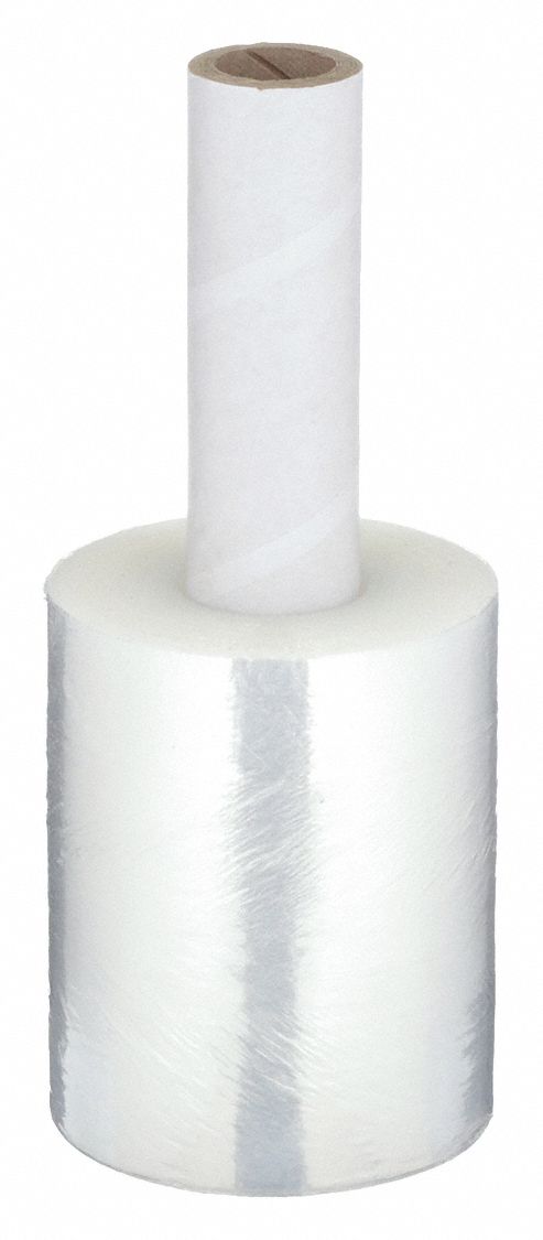 STRETCH WRAP, 80 GA, 5 IN OVERALL W, 1,000 FT OVERALL L, CLEAR