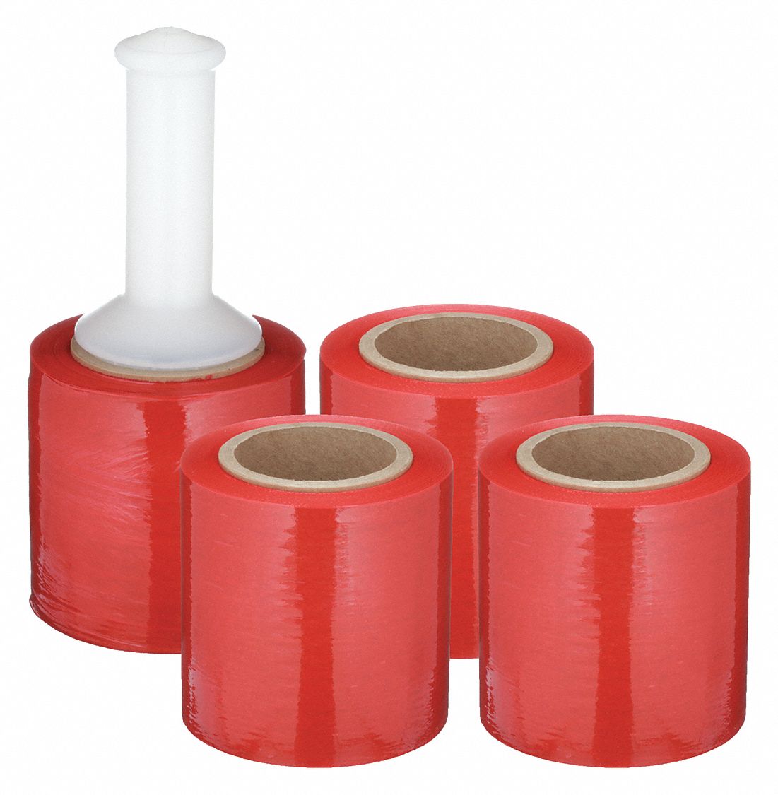 STRETCH WRAP, 80 GA, 5 IN OVERALL W, 1,000 FT OVERALL L, RED, 4 PK