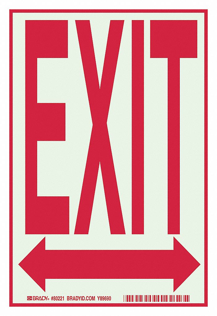 BRADY GLO 14X10 EXIT SIGN