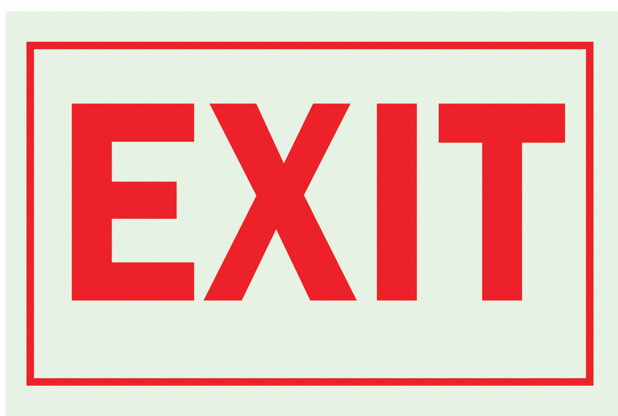 SIGN EXIT PLAST PHOSPH/RED 7X10