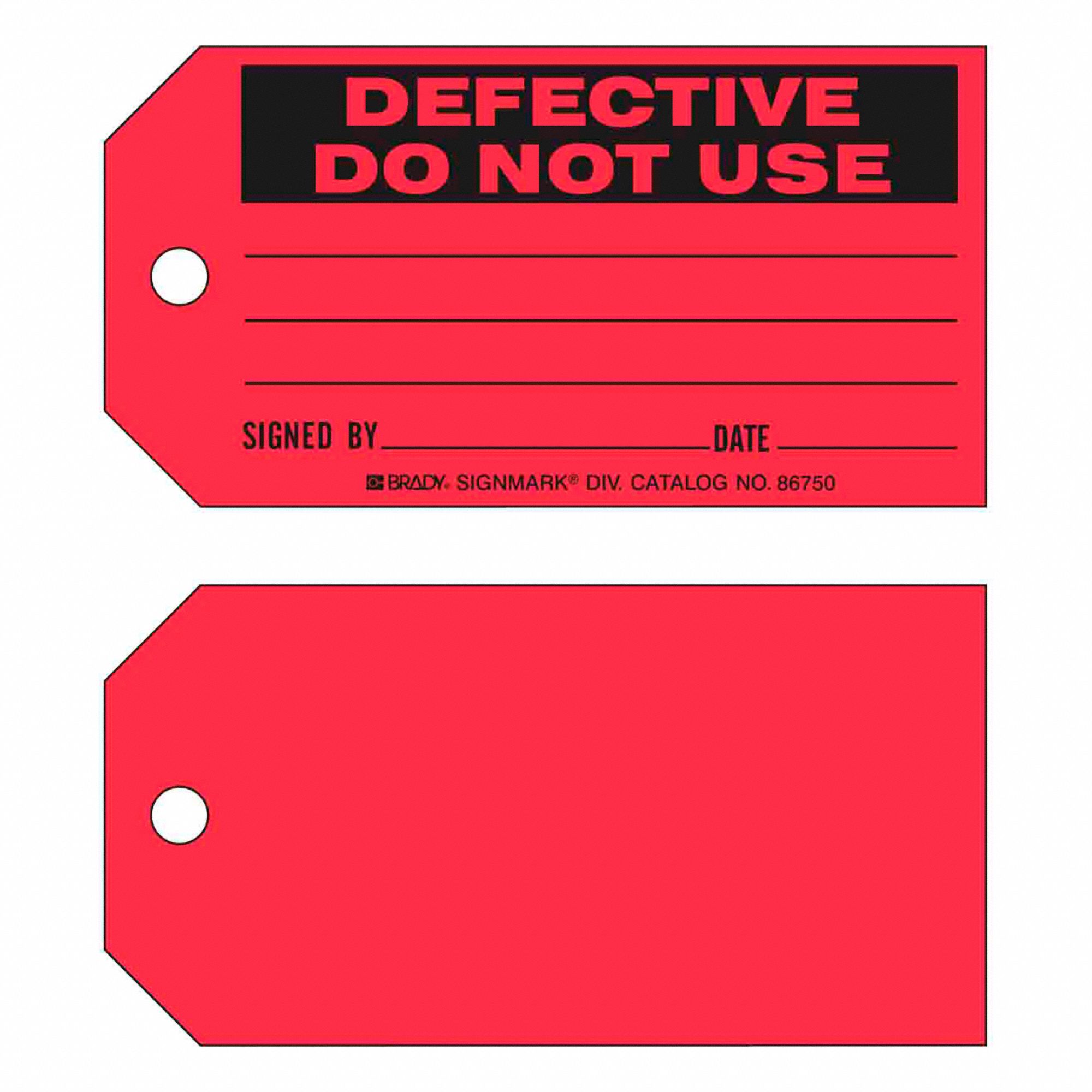 BRADY PRODUCTION STATUS TAGS,3X5 3/4 IN,PK100 - 1005929 - BDY86750 ...