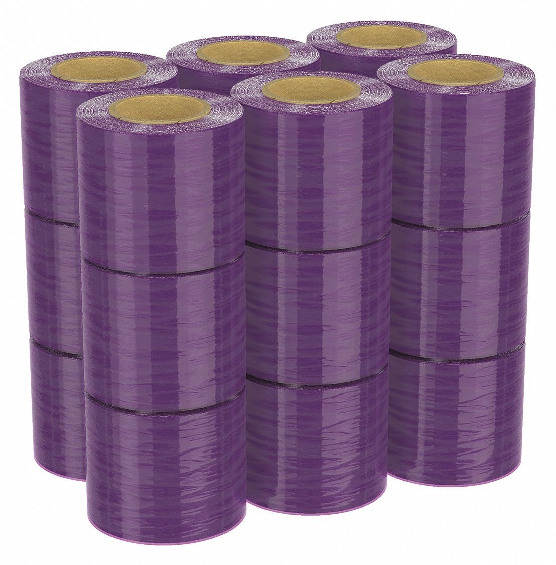 STRETCH WRAP, 120 GA, 3 IN OVERALL W, 600 FT OVERALL L, PURPLE, 18 PK