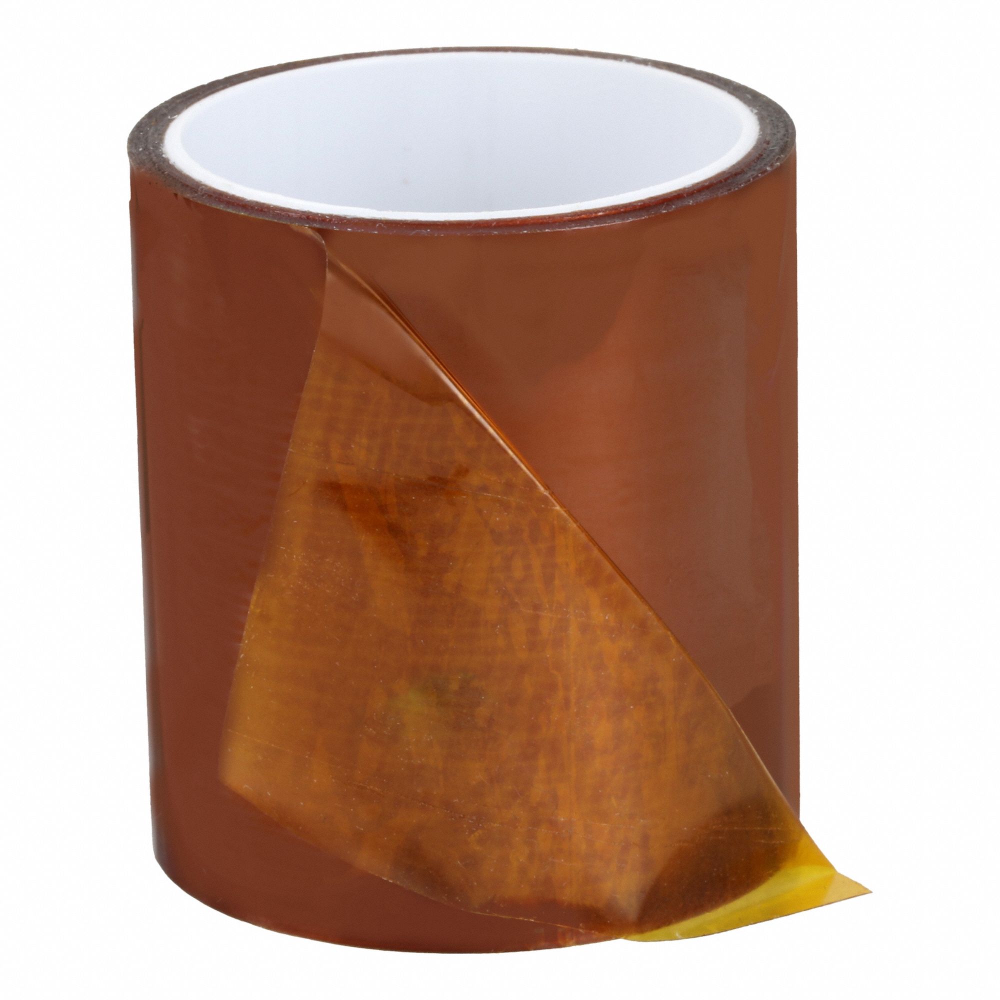 Electrical Tape: 2 in Wd, 5 yd Lg, 3 mil Thick, Polyimide Film, Acrylic, Amber, 1205