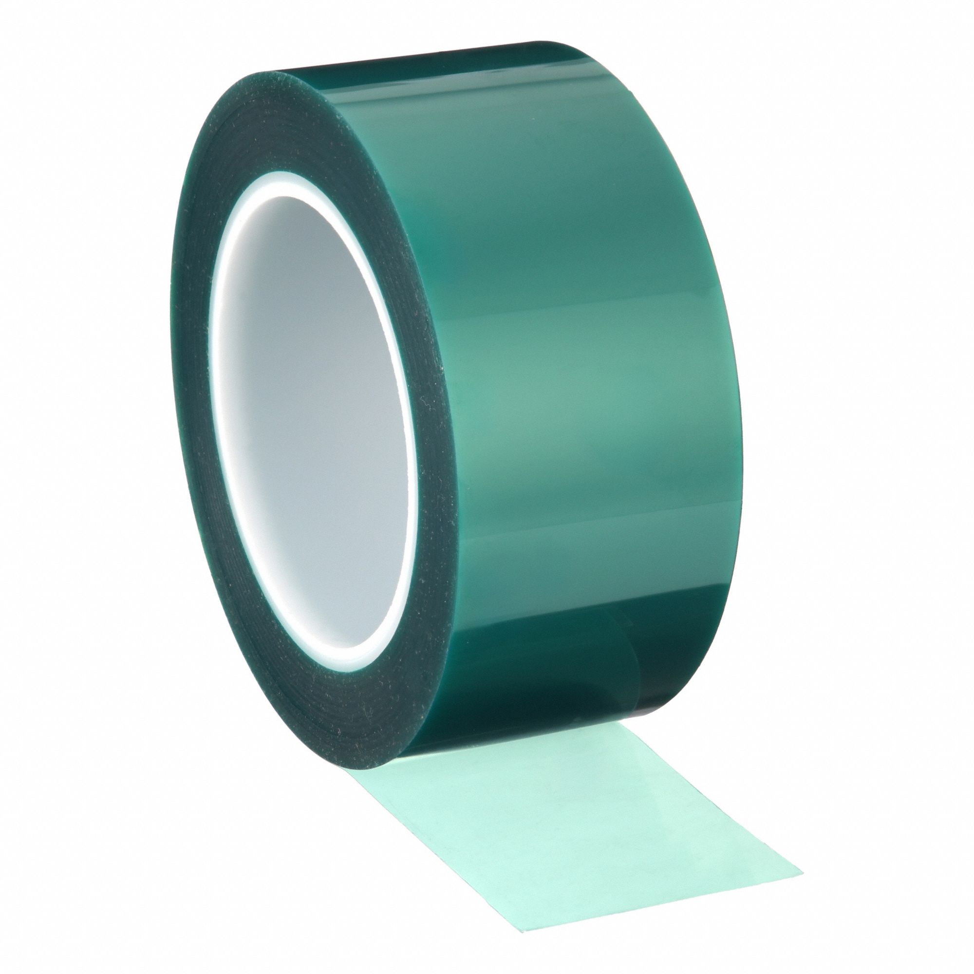 Film Tape: 2 in Wd, 72 yd Lg, 3.2 mil Thick, Polyester Film, Silicone, Green