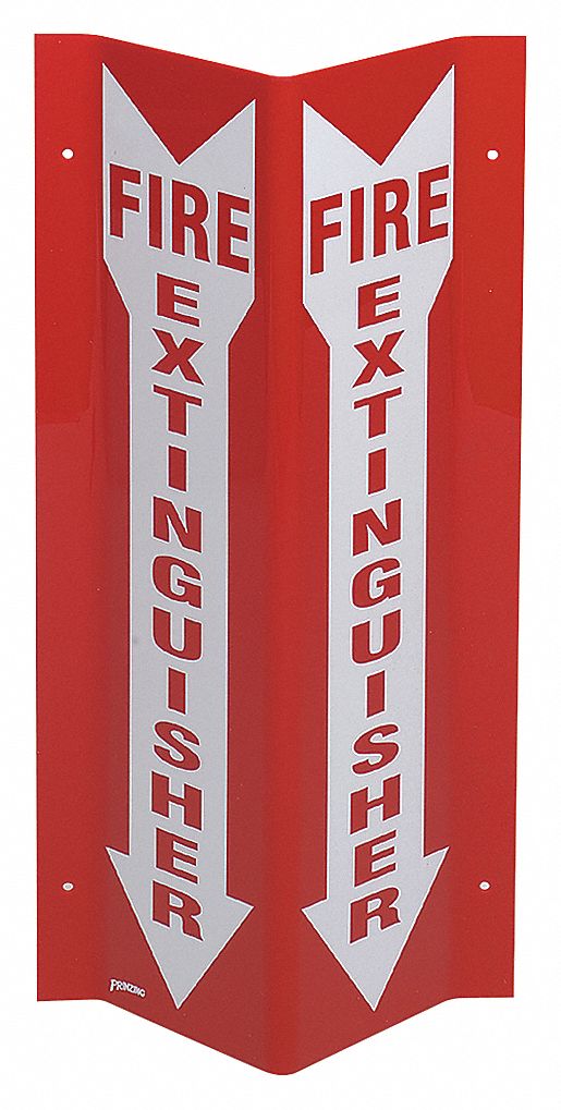 SIGN V STYLE FIRE EXTINGUISHER 18X8