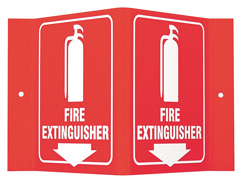 SIGN V STYLE FIRE EXTINGUISHER 6X9