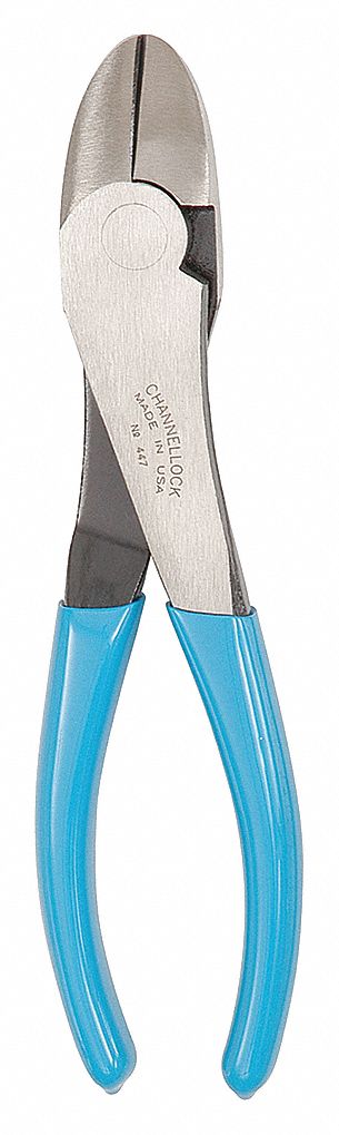 DIAGONAL CUTTING PLIER, STANDARD, ANGLED, OVAL, 1 IN JAW L, 1⅛ IN JAW W, 9½ IN OVERALL L