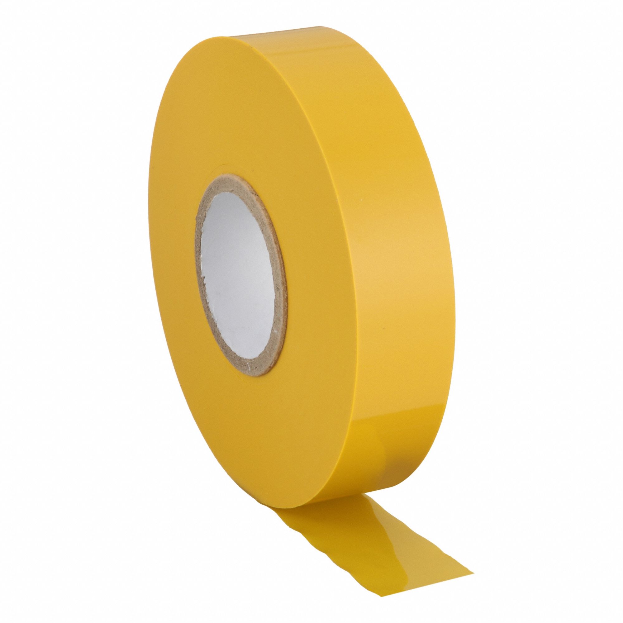 Film Tape: 1 in Wd, 83 yd Lg, 3.94 mil Thick, Vinyl Film, Yellow, 11 lb/in Tensile Strength