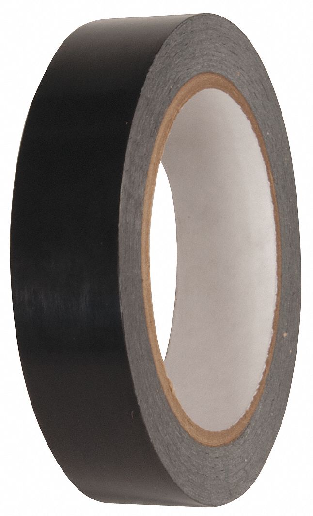 Floor Marking Tape: Gen Purpose, Solid, Black, 1 in x 216 ft, 2.4 mil Tape Thick, Approved Vendor