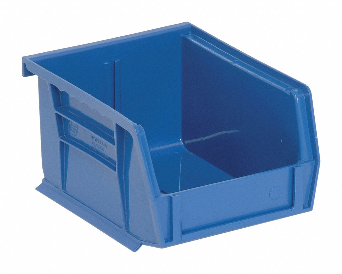 QUANTUM STORAGE SYSTEMS Hang and Stack Bin, Blue, Plastic, 3 in
