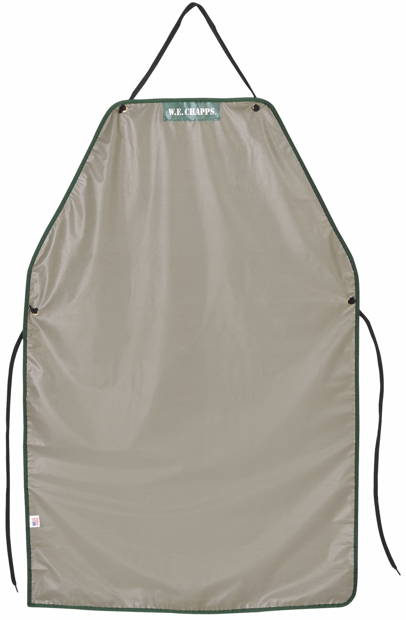 Chemical Resistant Bib Apron, 30" x 41", Gray/Green, Butyl Rubber