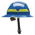 FIRE HELMET, THERMOPLASTIC, 6-POINT SURE-LOCK RATCHET, FULL BRIM, BL, SIZE 6½ TO 8