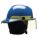 FIRE HELMET W/ 4 IN FACESHIELD, FIBREGLASS, 6-PT SURE-LOCK RATCHET, BLUE, SIZE 6½ TO 8