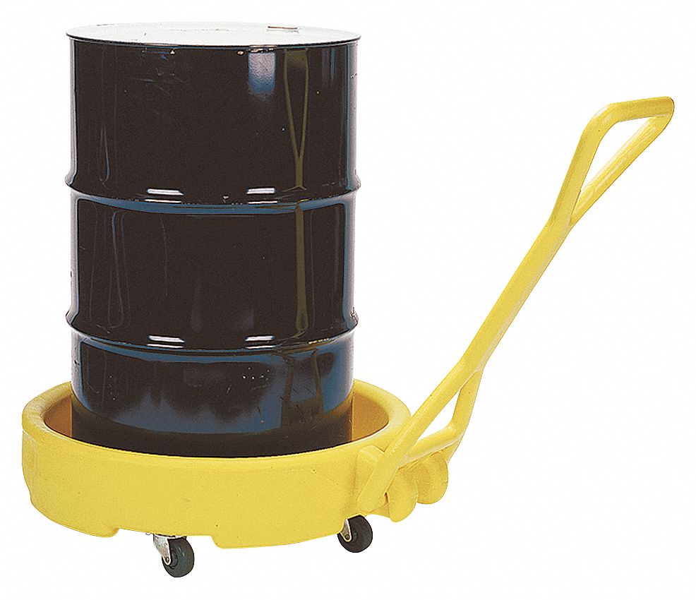 EAGLE MANUFACTURING COMPANY MOBILE DRUM SPILL DOLLY, PE, 31 IN INSIDE D