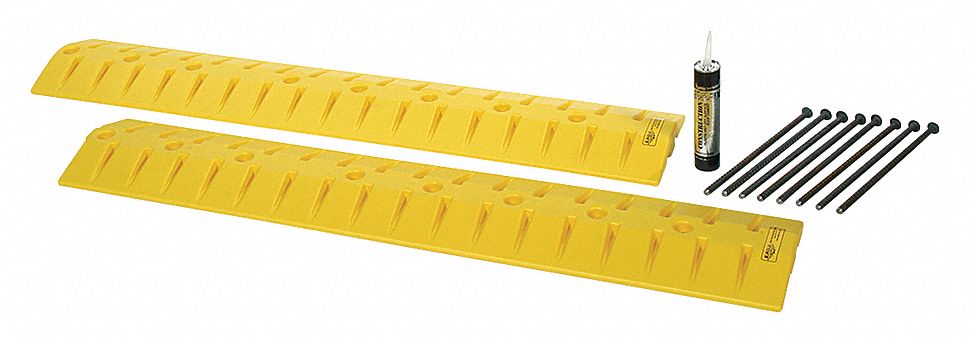 CABLE PROTECTOR, 2 CHANNELS, ¾ IN MAX CABLE DIAMETER, 108 IN L, 10 IN W, 2 IN H, 1¼ IN CHANNEL WD