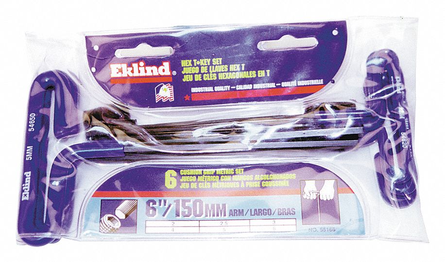 HEX KEY SET, METRIC, LONG, 8 PIECES, 10 MM/2.5 MM/2 MM/3 MM/4 MM/5 MM/6 MM/8 MM TIP SIZE