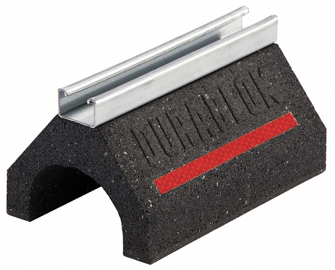 Pipe Support Block: Recycled Rubber, 500 lb Max. Load, 9 3/5 in Lg, 5 in Ht, 6 in Wd