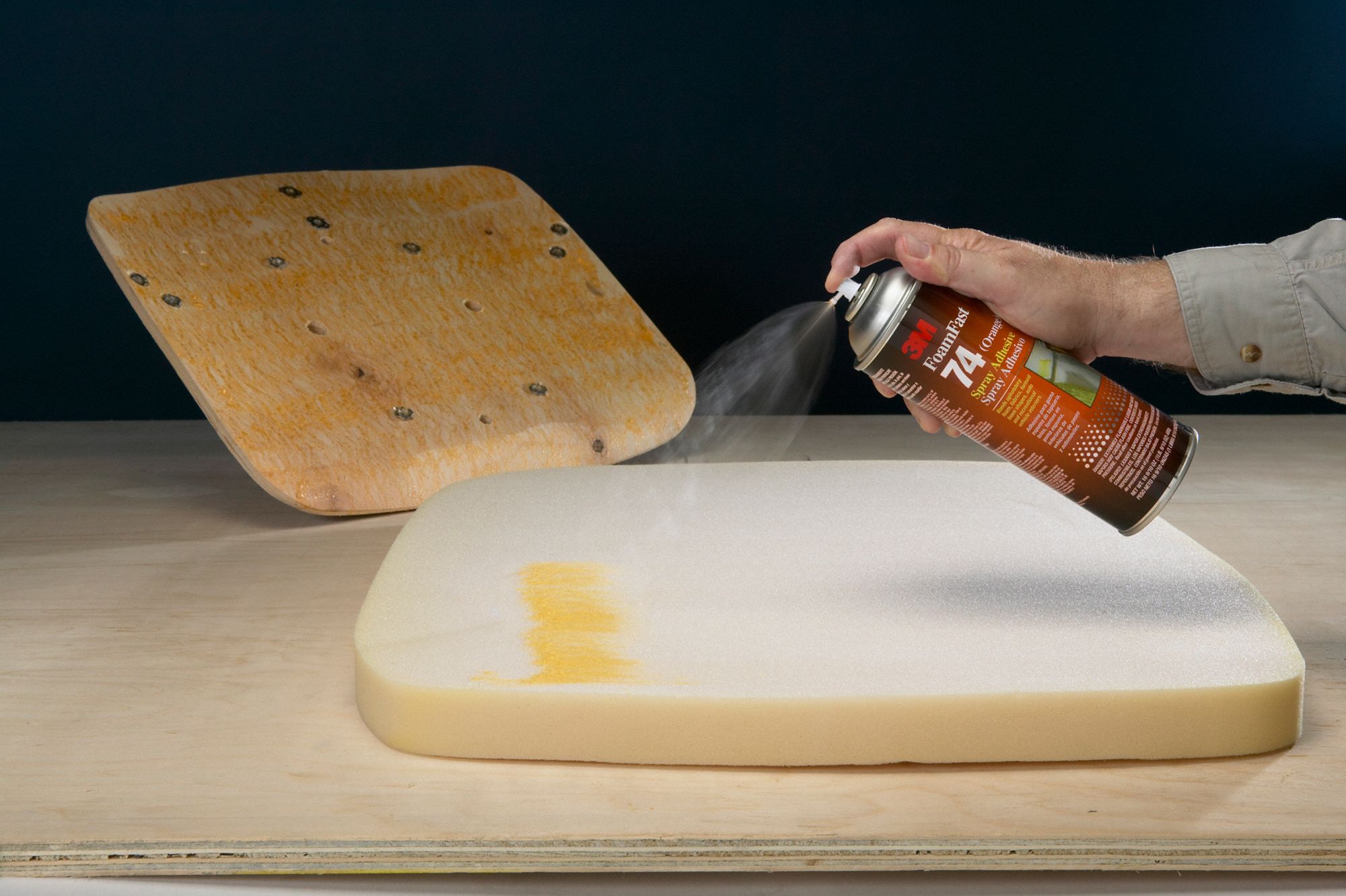 3M Spray Adhesive Foam Fast 74CA, Fabrics/Foams, 24 fl oz, Aerosol Can