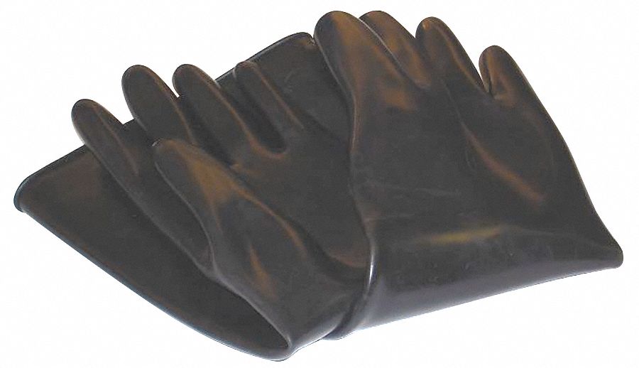 RUBBER BLAST GLOVES, BLACK, ONE SIZE FITS ALL, RUBBER, BEADED CUFF, 18 IN LENGTH