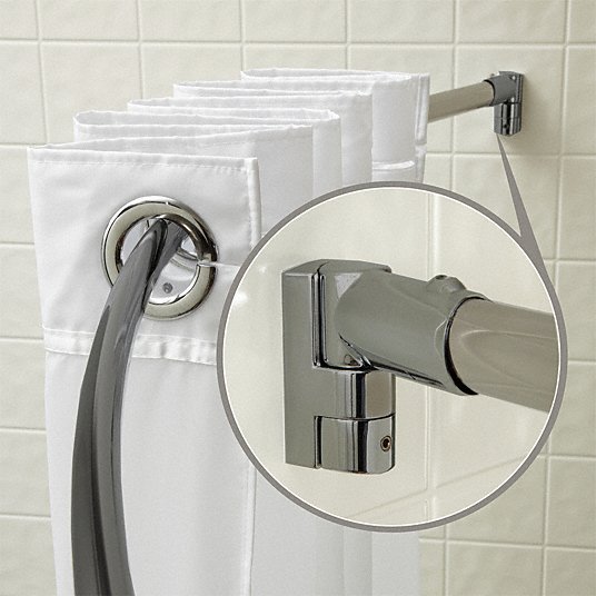 Ind Satin Curved Shower Rod Includes, Curved Shower Curtain Rod Parts