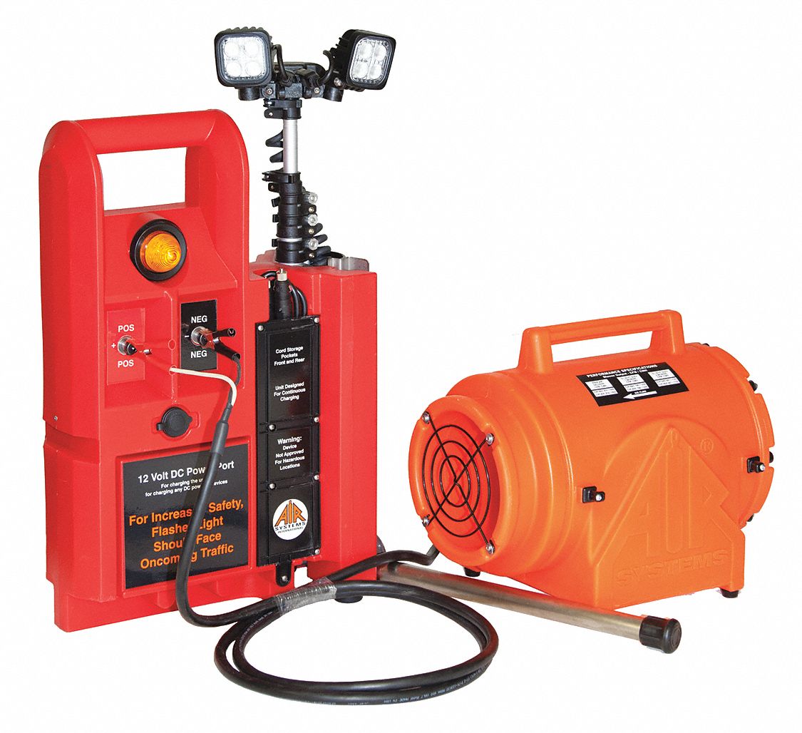 AXIAL CANISTER FAN KIT, 12 V DC, 8 IN DUCT DIAMETER, 1 HORSEPOWER, RED