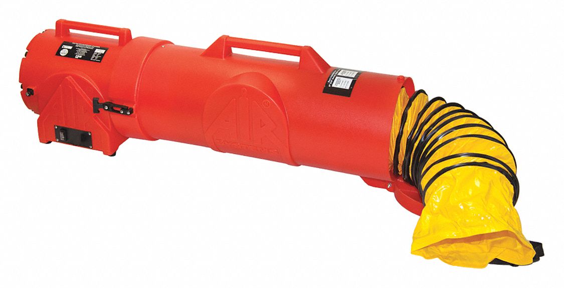 CONFINED SPACE FAN, 12 V DC, 8 IN DUCT DIAMETER, ¼ HORSEPOWER, RED