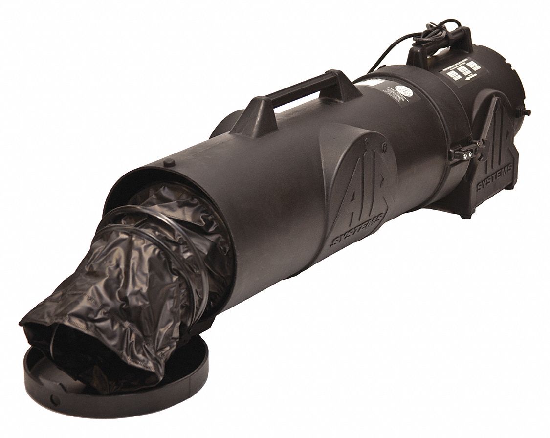 CONFINED SPACE FAN, 115 V AC, 8 IN DUCT DIAMETER, 1/3 HORSEPOWER, BLACK