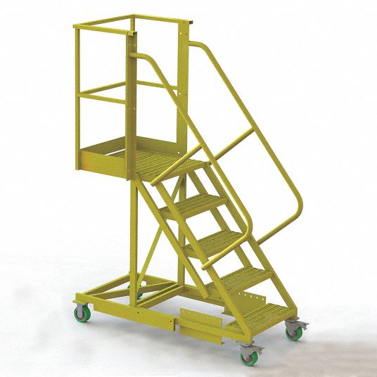 TRI-ARC, 5 Steps, 50 in Platform Ht, Cantilever Rolling Ladder - 15E948 ...